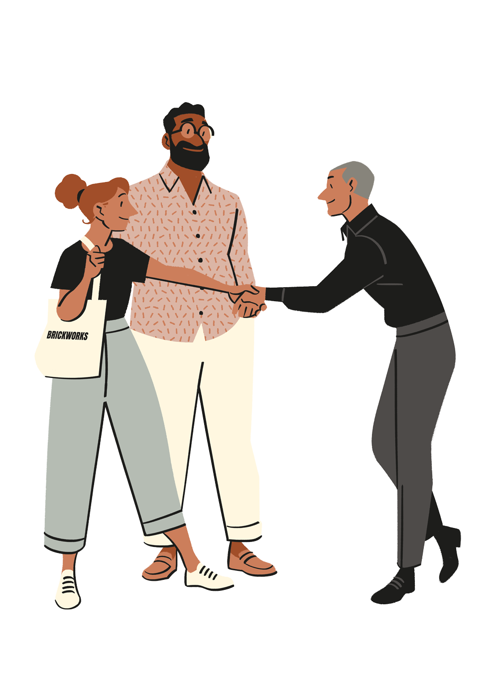 Illustration showing people meeting